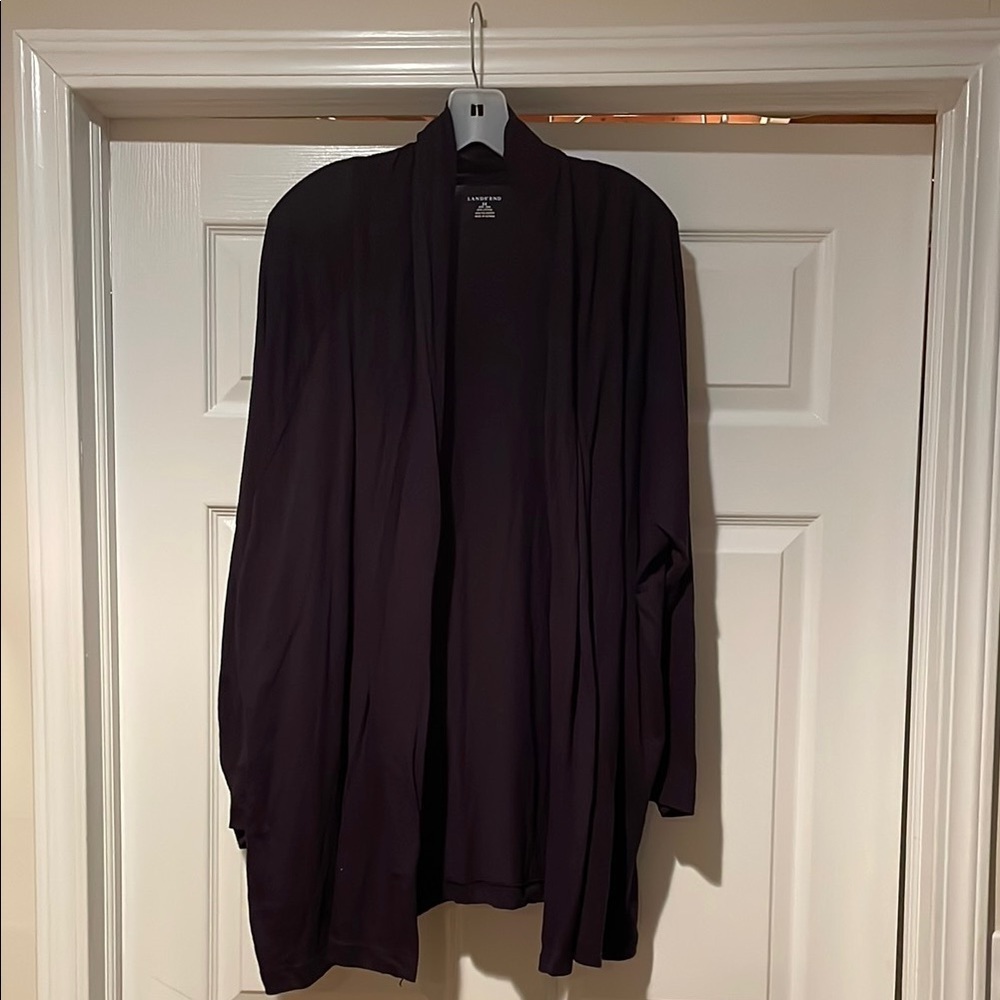 Black Open Front Cardigan by Land’s End